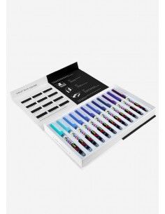 Pigment Decobrush Violet-Blue Colors, Set 12 Colores, KARIN MARKERS