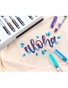 Pigment Decobrush Violet-Blue Colors, Set 12 Colores, KARIN MARKERS