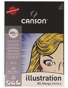 Bloc de dibujo Cómic A3 12H 250G, CANSON