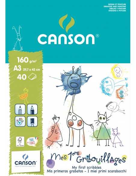Bloc Mis primeros garabatos 4OH A3 160G, CANSON