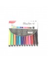 Marcador Plus Pen S de 12 Colores, Monami