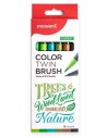 Set de 6 Marcadores Doble Punta Pincel Twin Brush – Forest, Monami