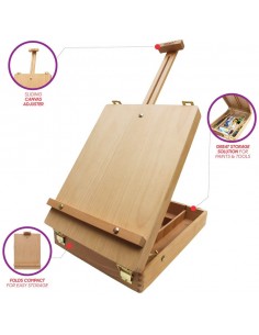 Caballete Caja Mesa de Madera de Haya, Mont Marte