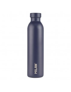 Botella Isotérmica de Acero Inoxidable 591ml, Azul Marino, MILAN