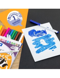 Caja 11 Rotuladores Borrables + 1 Rotulador Rorrador, MILAN