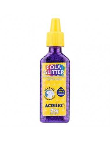 Cola Glitter Violeta de 23gr, ACRILEX