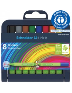Estuche de 8 Marcadores Punta fina, Link-It, SCHNEIDER