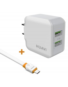 Cargador de Pared tipo C + Cable de carga engomado, H-222 Huavi