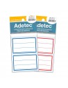Etiquetas para Nombre, Línea Roja y Azul de 53x82mm, Adetec