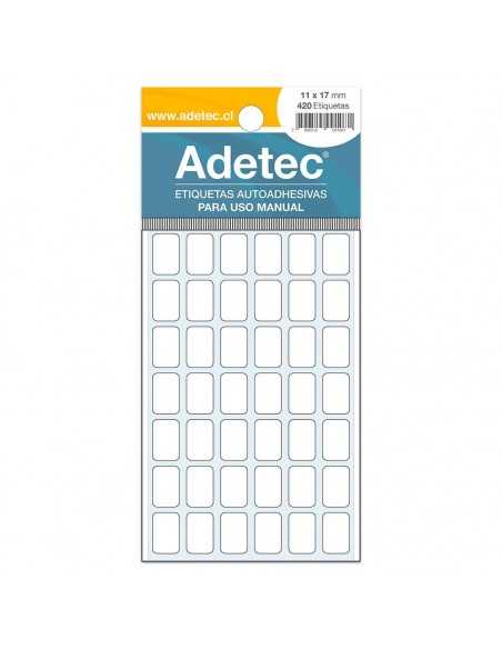 Etiqueta Rectangular Manual, 11x17mm, Adetec