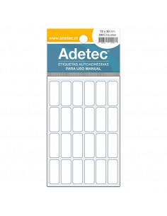 Etiqueta Rectangular Manual, 12x30mm, Adetec