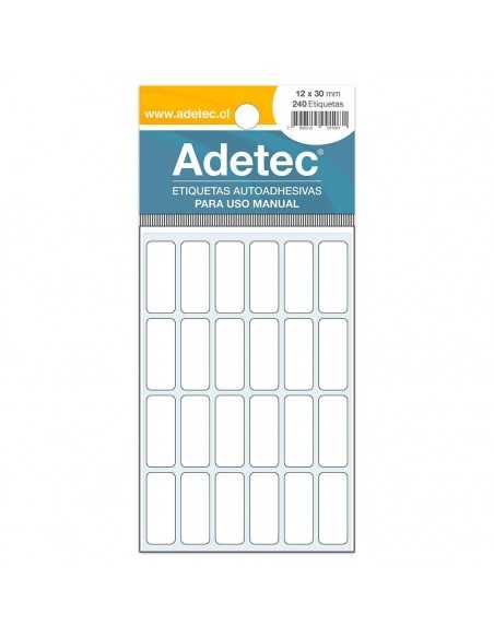 Etiqueta Rectangular Manual, 12x30mm, Adetec