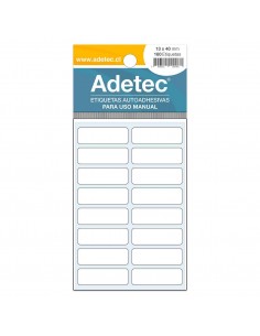 Etiqueta Rectangular Manual, 13x40mm, Adetec