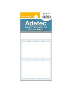 Etiqueta Rectangular Manual, 20x50mm, Adetec