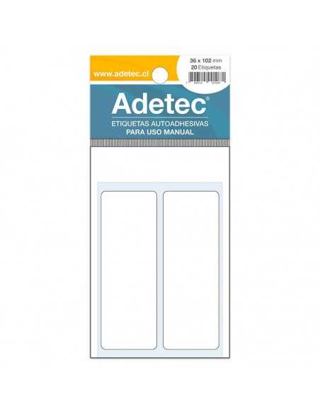 Etiqueta Rectangular Manual 36x102mm, Adetec