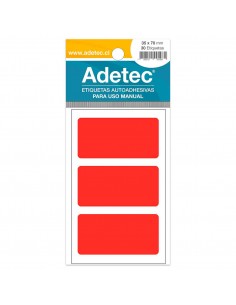 Etiqueta Manual Rojo/Fluor, 35x70mm, Adetec