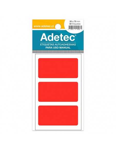 Etiqueta Manual Rojo/Fluor, 35x70mm, Adetec