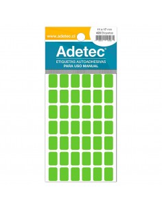 Etiqueta Manual Verde/Fluor, 11x17mm, Adetec