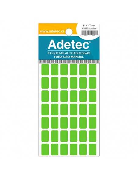 Etiqueta Manual Verde/Fluor, 11x17mm, Adetec