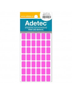 Etiqueta Manual Rosa/Fluor, 11x17mm, Adetec