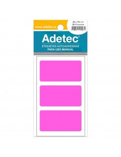Etiqueta Manual Rosado/Fluor, 35x70mm, Adetec