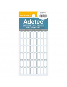 Etiqueta Rectangular Manual, 8x20mm, Adetec