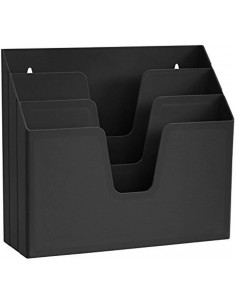 Organizador de Triple Archivo Horizontal, color Negro, Acrimet