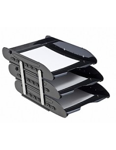 Bandeja para Correspondencia Triple, Superx Triple, color Negro, Acrimet