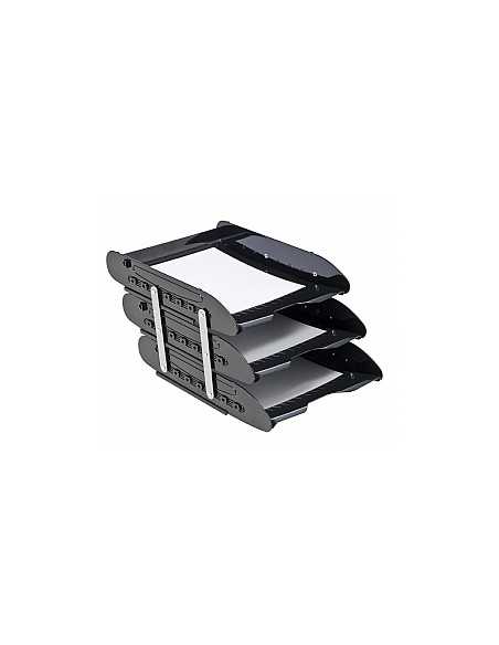 Bandeja para Correspondencia Triple, Superx Triple, color Negro, Acrimet