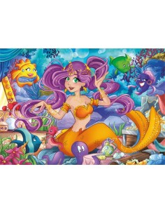 CLEMENTONI / Rompecabezas de figura de sirena.