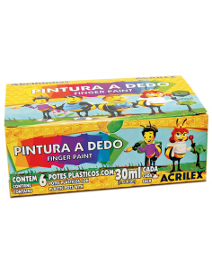 Pintura al dedo 6 botes de 30 ml - ACRILEX