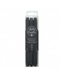 Kit de plumones punta pincel- 3 pzas, KELLY CREATES