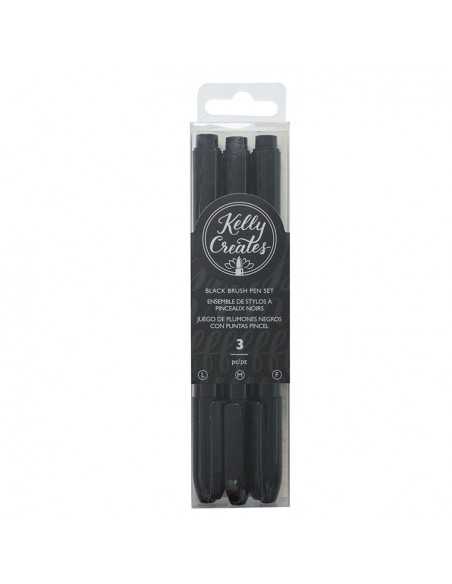 Kit de plumones punta pincel- 3 pzas, KELLY CREATES