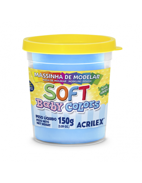 Masa de moldear soft azul bebé 150gr, Acrilex