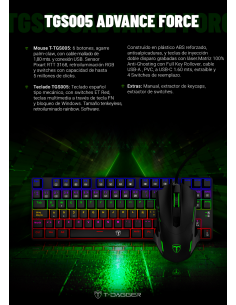 Combo Teclado + Mouse Gamer T-TGS005, T-DAGGER