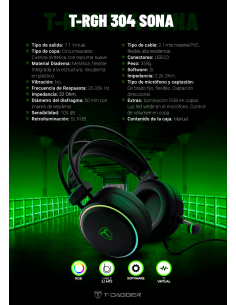 Auriculares Gamer  T-RGH304 SONA, T-Dagger