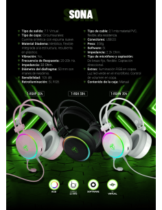 Auriculares con cable p/ consolas T-RGH304 WHITE, T-Dagger