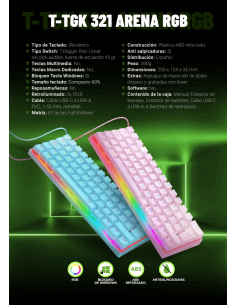 Teclado para computadora gamer T-TGK321 Blue, T-Dagger