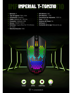 Mouse para computadora gamer T-TGM310 Imperial, T-Dagger