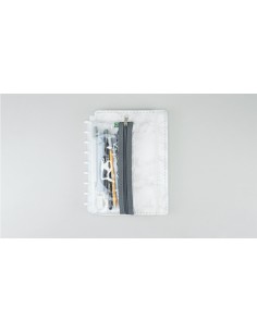 Estuchera Crystal Cool Grey, Cuaderno Inteligente