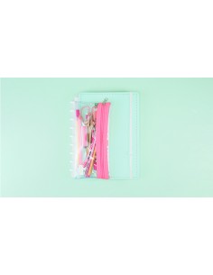 Estuchera Crystal Neón Pink, Cuaderno Inteligente