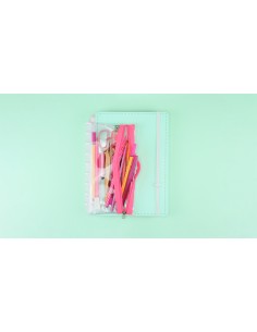 Estuchera Crystal Neón Pink, Cuaderno Inteligente