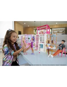 BARBIE / Set de casa de muñecas de 2 pisos.