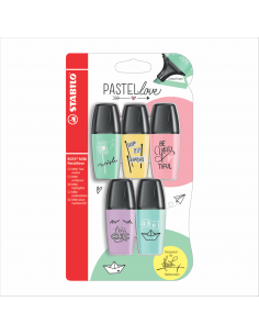 Resaltador Stabilo Boss Mini Blister x 5 Unidades Colores Pastel