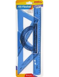 Estuche geométrico waleu, ACRICOLOR - KIT FLEX AZUL