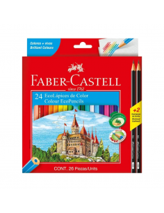 FABER CASTELL Lápices de colores 24 unidades + 2 lápices de grafito