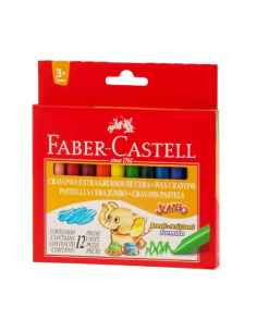 Crayones de cera extragruesos 12 unidades, FABER-CASTELL