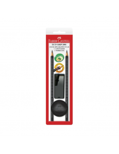 Kit 2 ecolápices de grafito+1 borrador+1 tajador, FABER-CASTELL