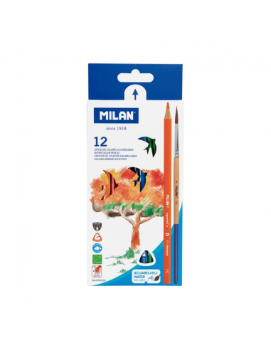 Milan - Lapices de color acuarelable triangulares 12 unidades