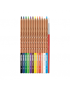 Lápices de colores acuarelables en caja metálica 12uds, MAPED